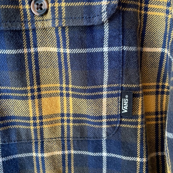 Vans Yellow/Navy Flannel Size Medium - Picture 2 of 4